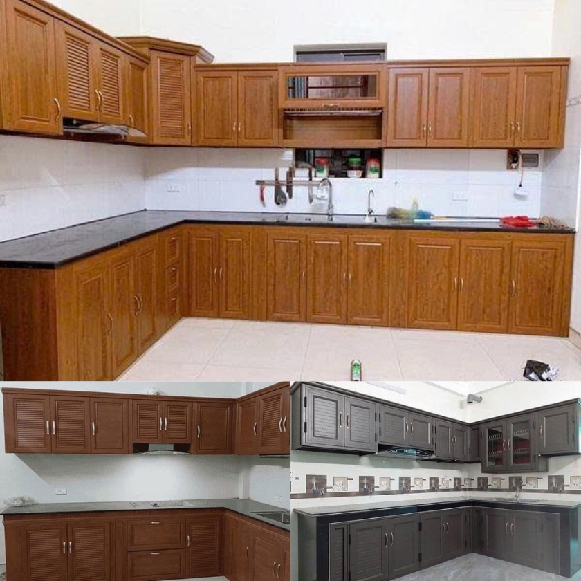 Tủ bếp nhôm kính cao cấp – Chống nước, chống mối mọt